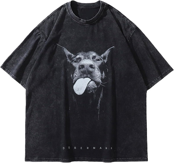 Men's Graphic Tees Shirt Unisex Cotton Oversized T-Shirt Short Sleeve Vintage Streetwear Casual Tee Top