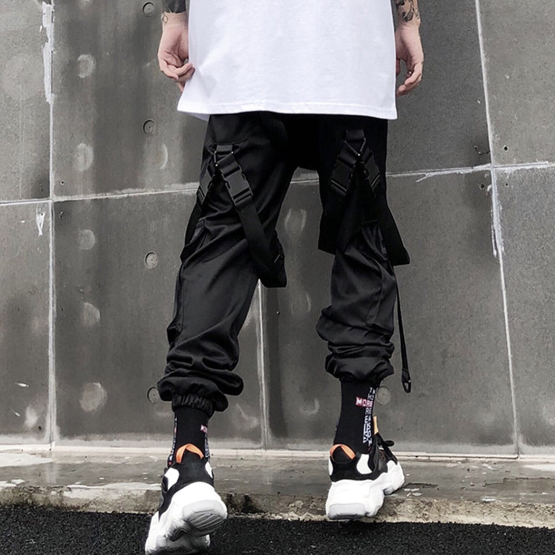 Letters Outdoor Fashion Casual Strapped Cargo Pants - laixton