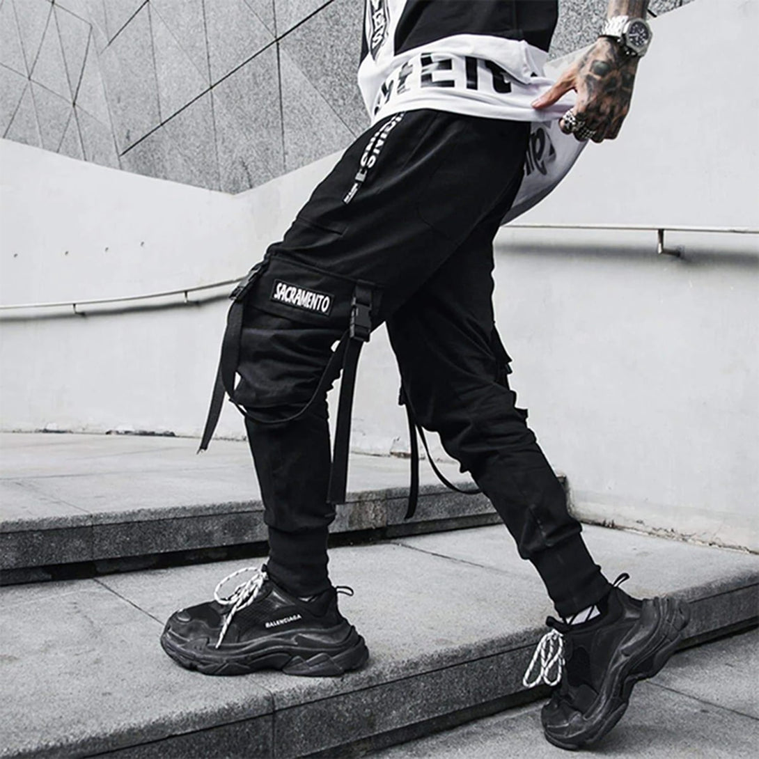 Letters Outdoor Casual Jogging Cargo Pants - laixton