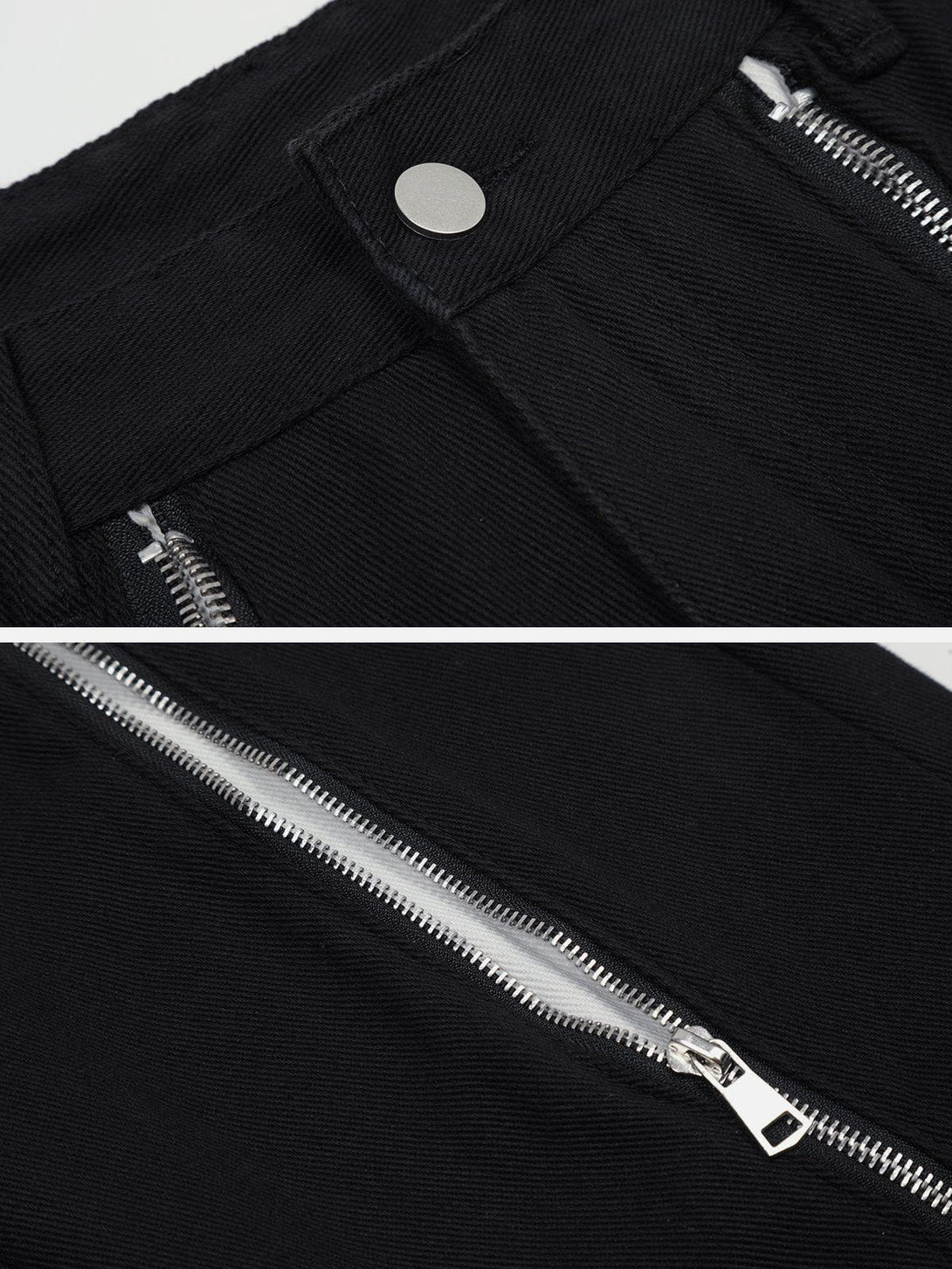 Laixton Vintage Zipper Embellished Pants - laixton