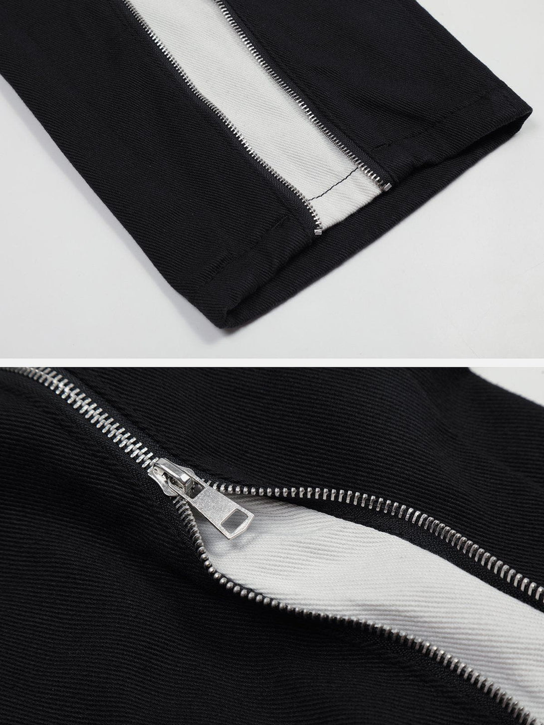 Laixton Vintage Zipper Embellished Pants - laixton