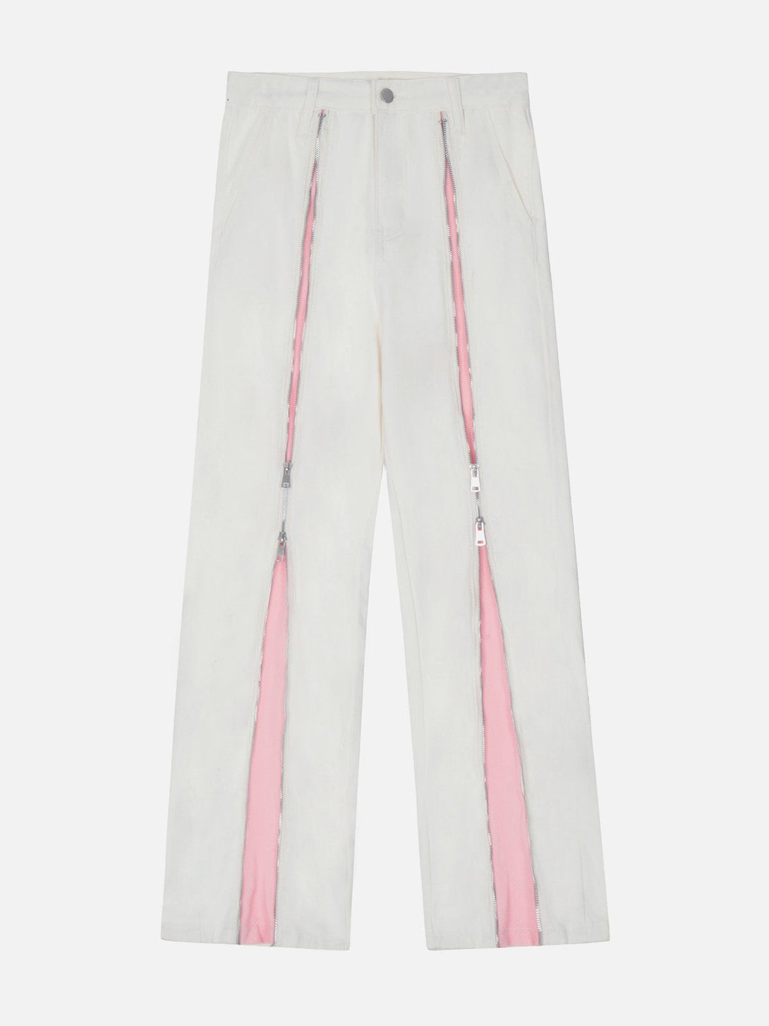 Laixton Vintage Zipper Embellished Pants - laixton
